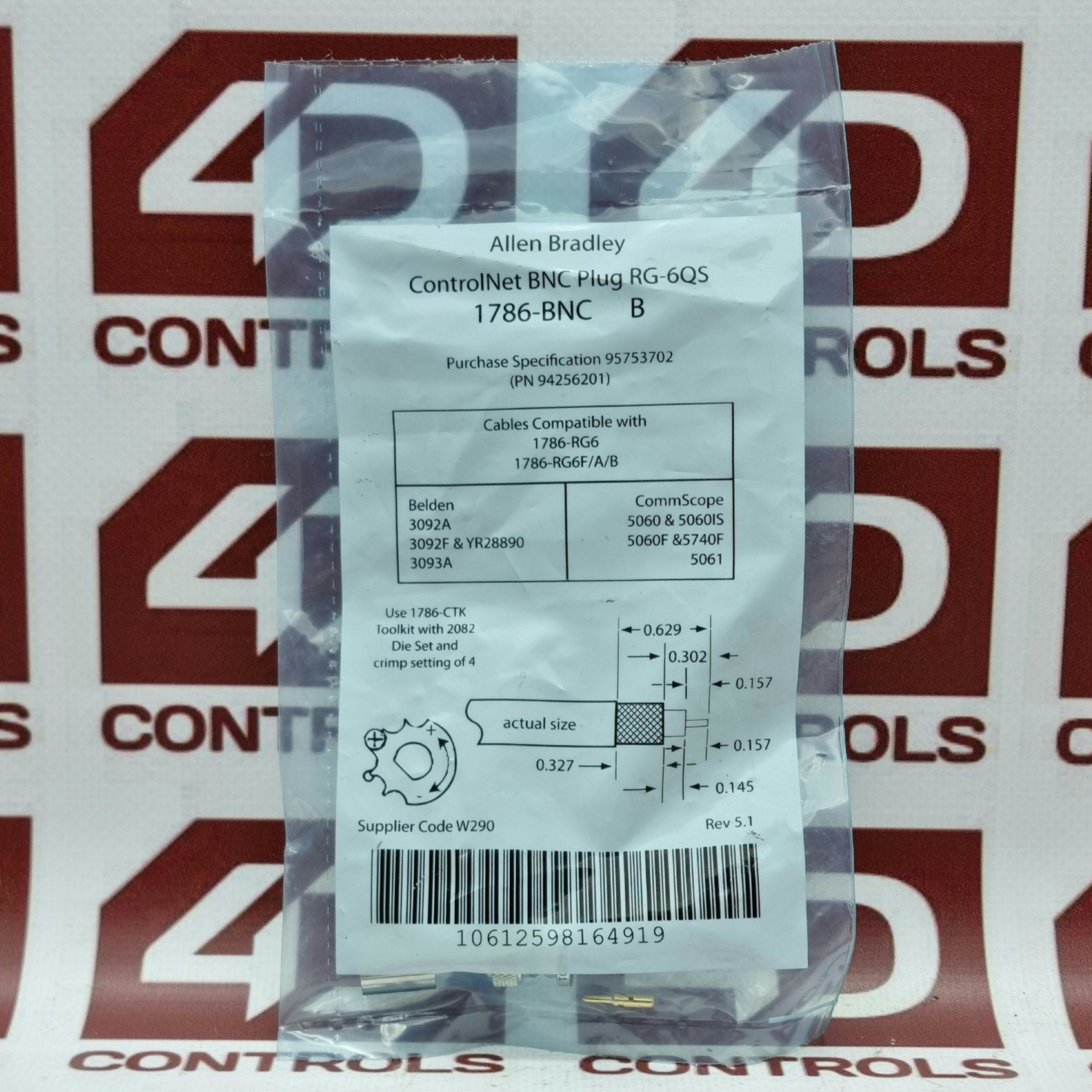 1786-BNC | Allen Bradley | ControlNet | Cable Connector