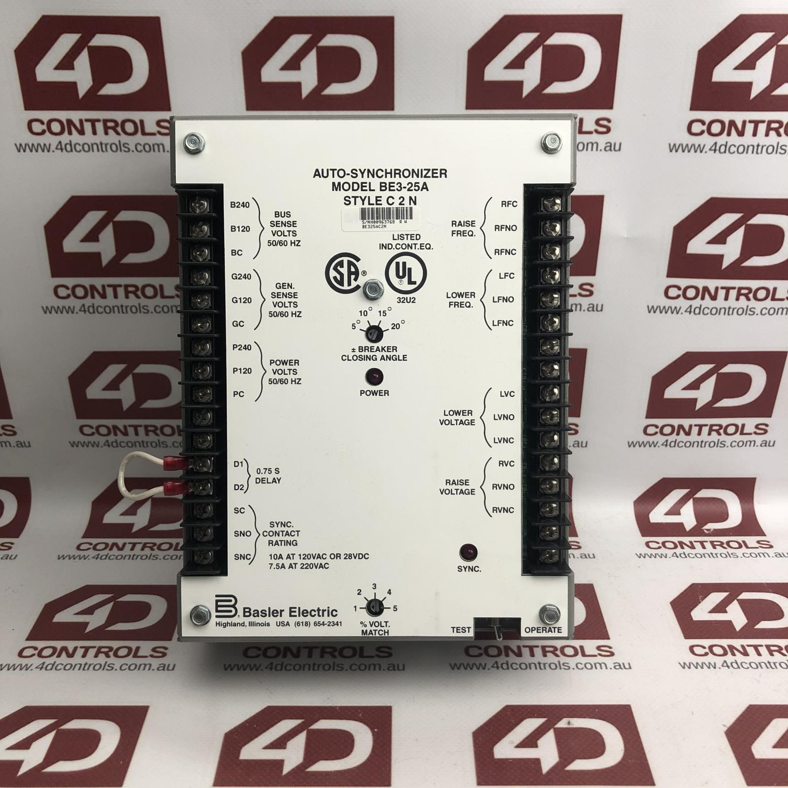 BE3-25A | Basler Electric | Automatic Synchronizer, 120/240V, 50/60Hz