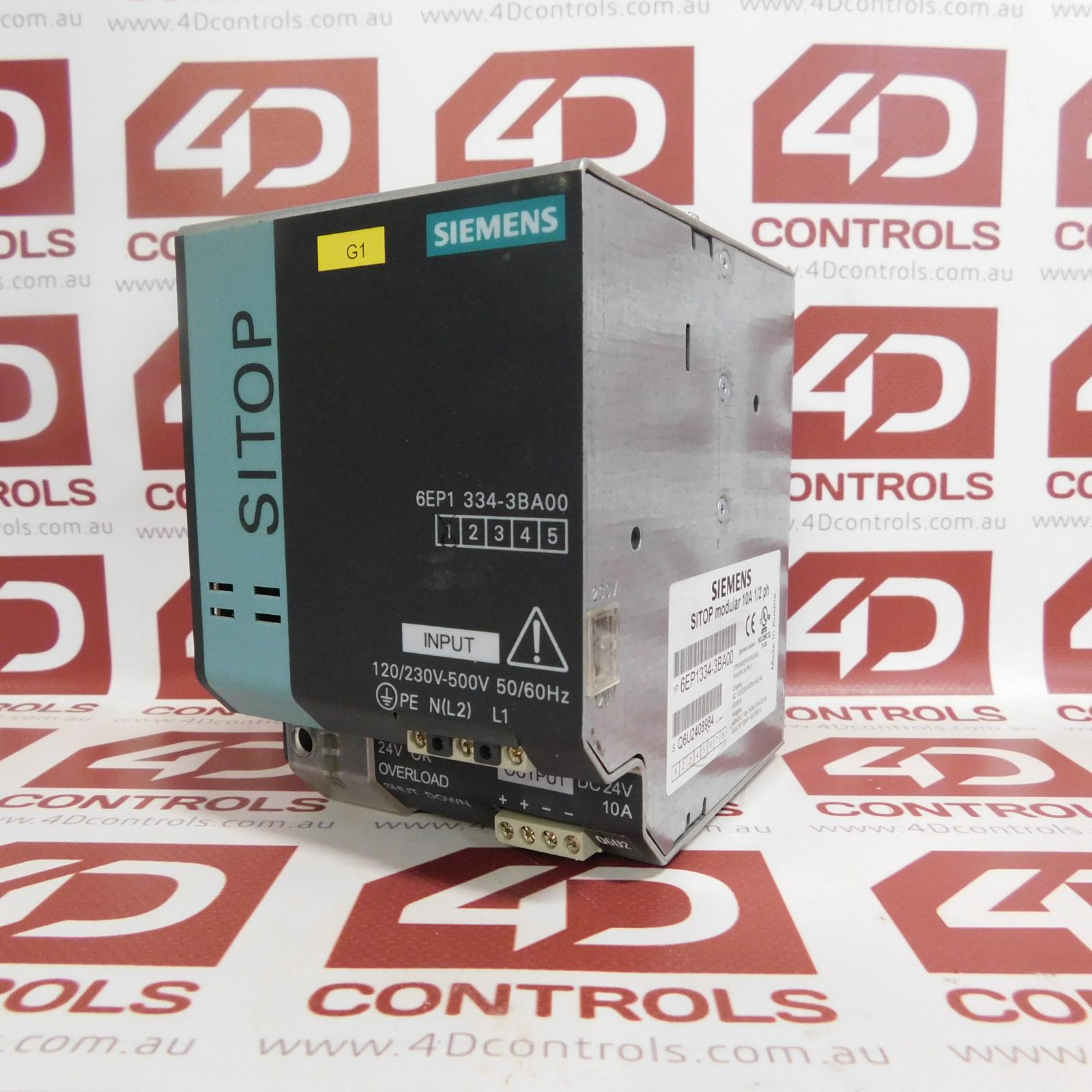 6EP1 3343BA00 Siemens SITOP Power Supply, 1 Phase 24VDC 10A