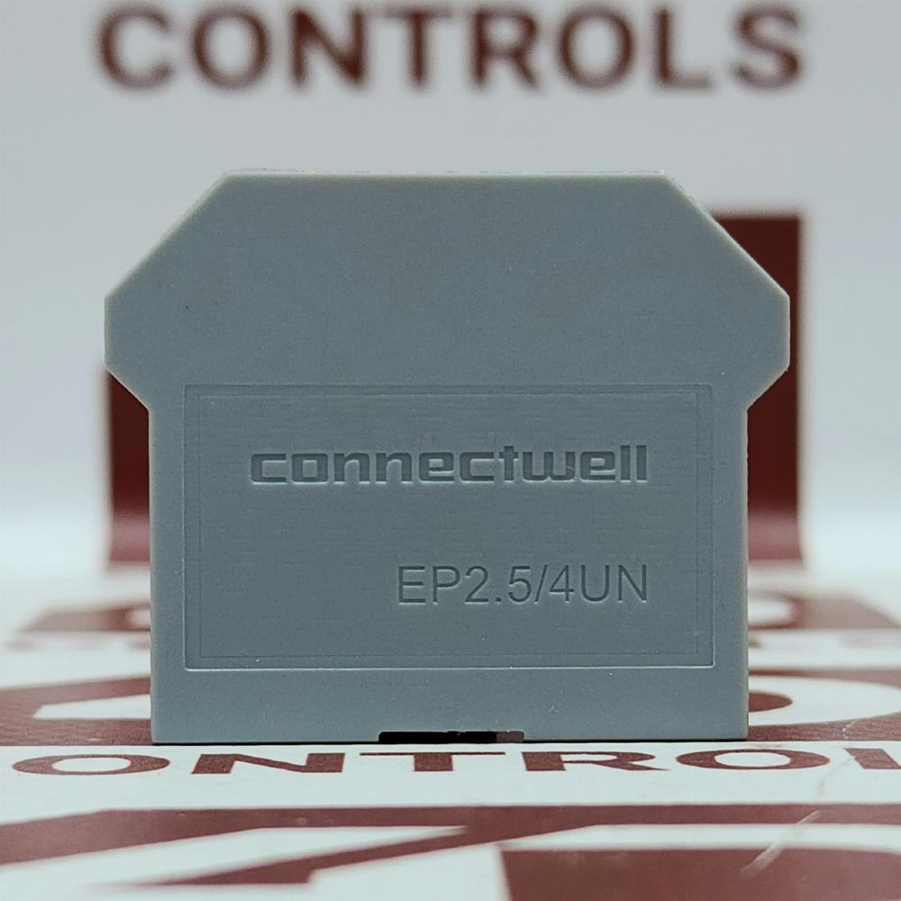 EP2.5/4UN Connectwell Terminal Block End Plate, Gray