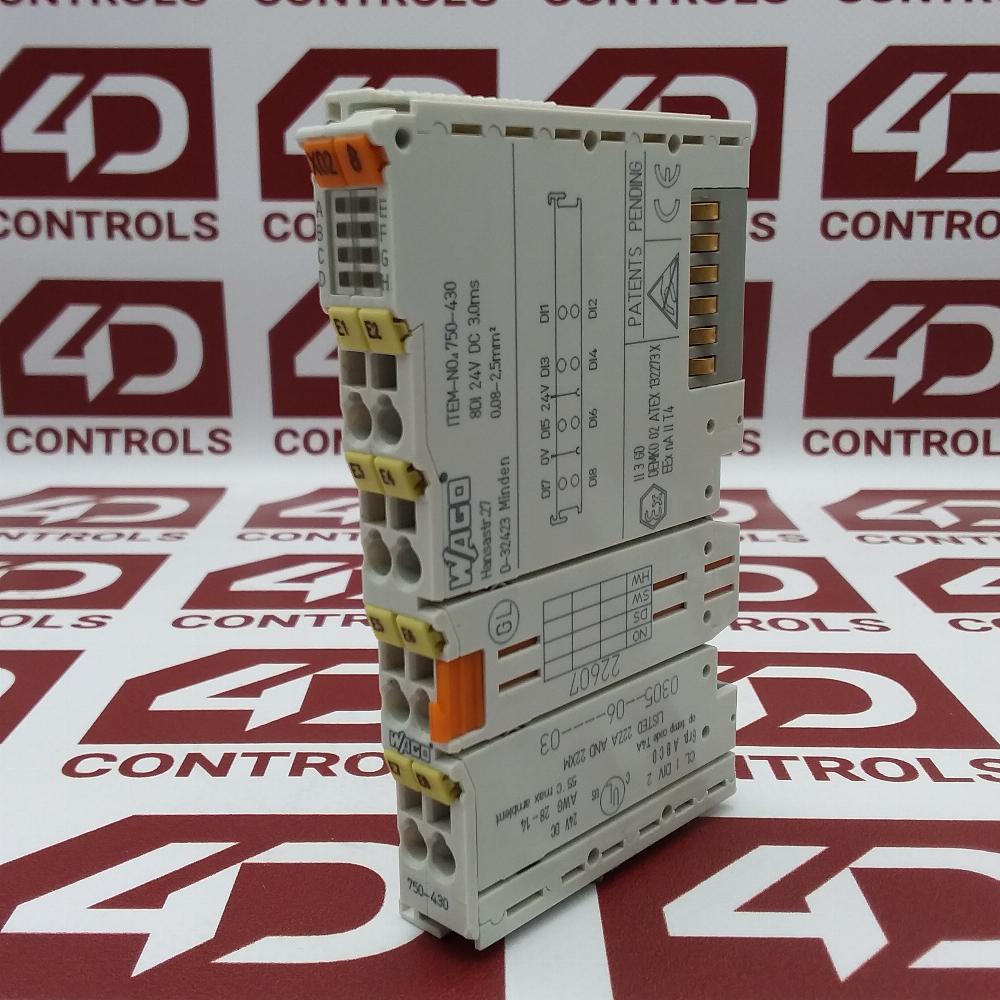 750430 WAGO Input Module, 8 Channel, 24VDC, 3ms, 17mA