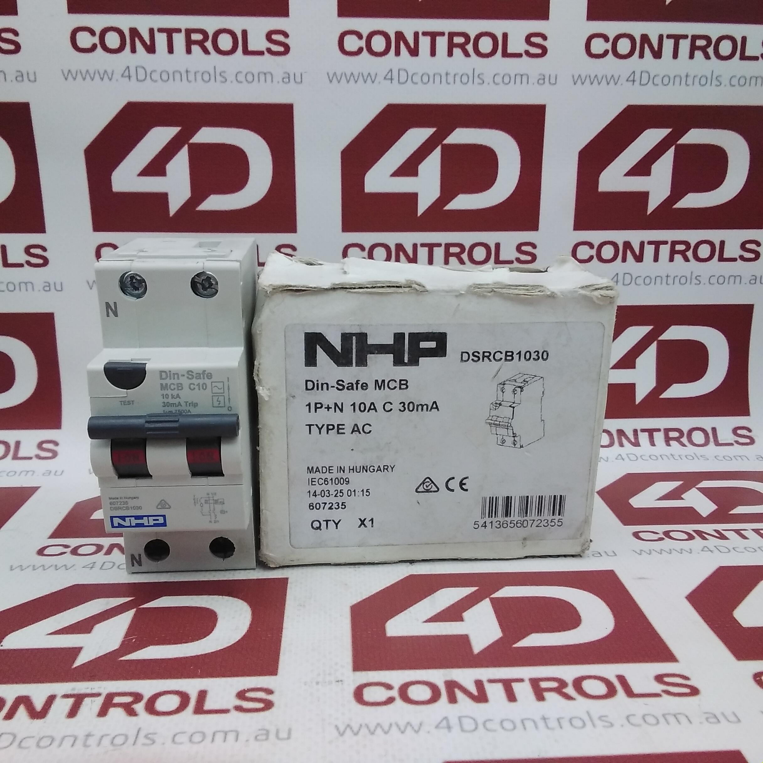 DSRCB1030 NHP Circuit Breaker, 1 Pole + Neutral, 10A, 10KA