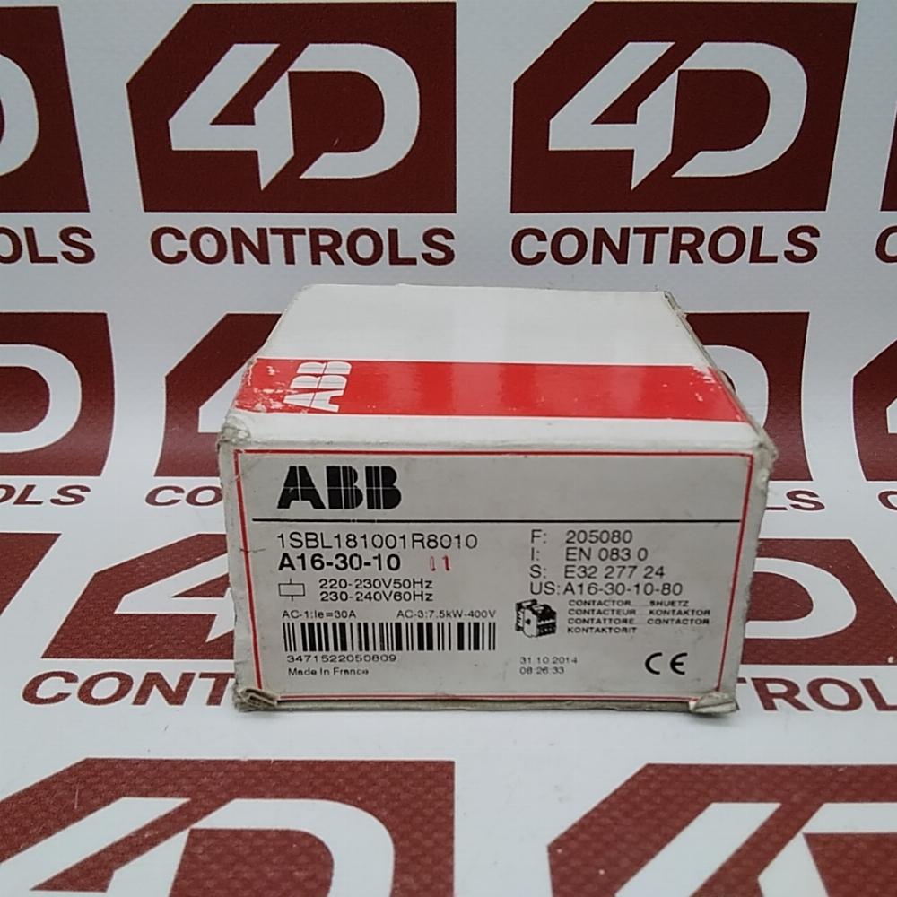 1SBL181001R8010 | ABB | (A16-30-10), Contactor, 3 Pole, 30A