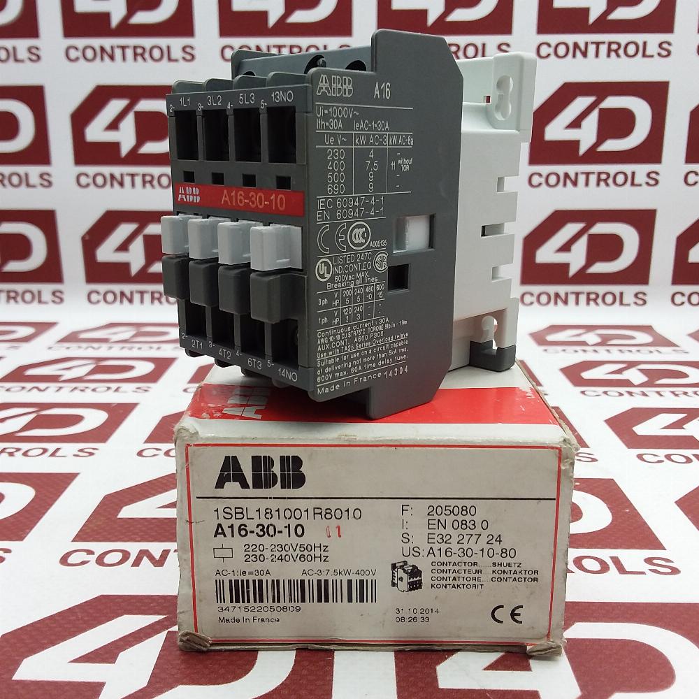 1SBL181001R8010 | ABB | (A16-30-10), Contactor, 3 Pole, 30A