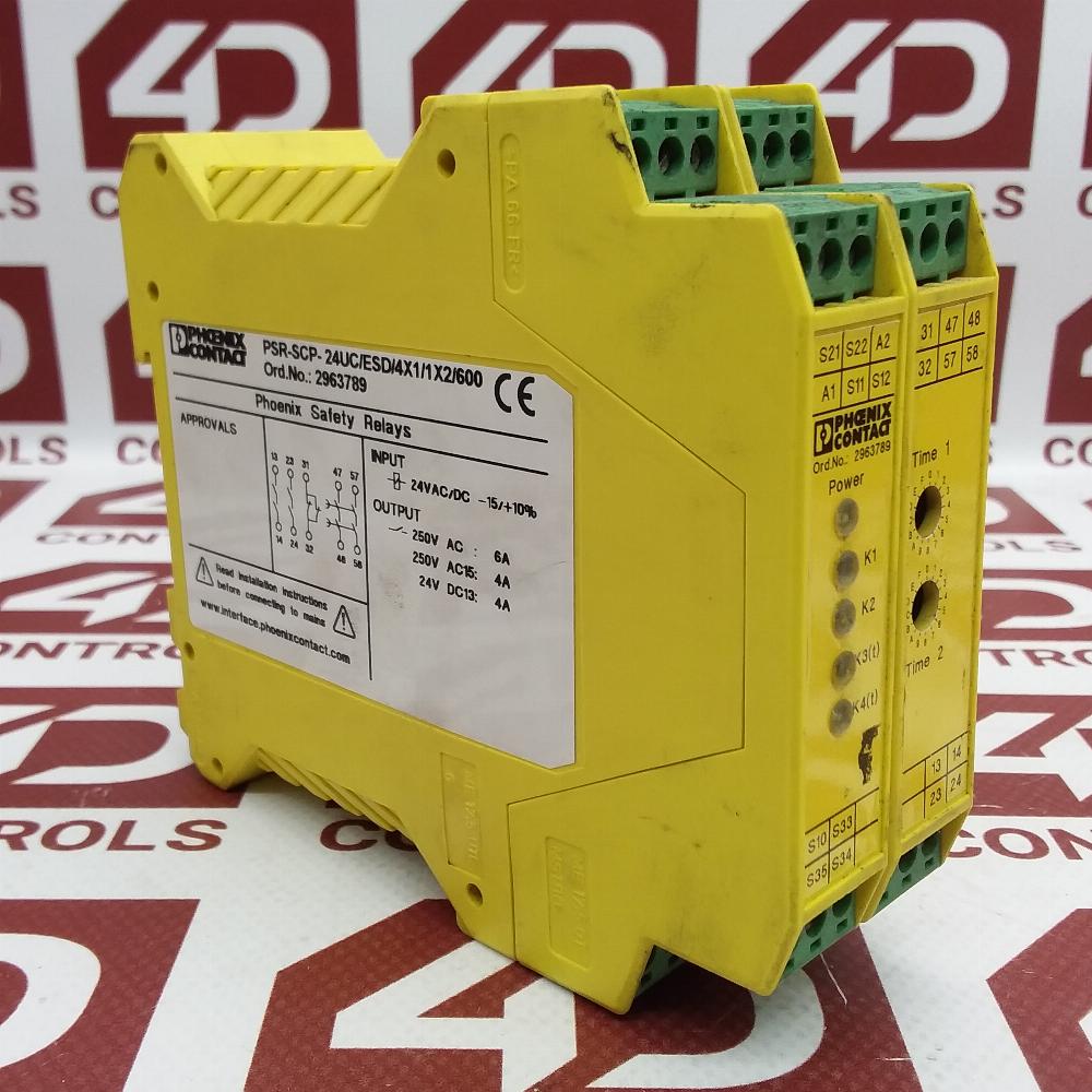 2963789 | Phoenix Contact | Safety Relay, 0-600s, 24VAC/DC