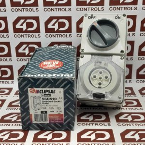 56C510 | Clipsal | Switched Socket Outlet 500V 10A 5 Round Pin IP66 1 Pole