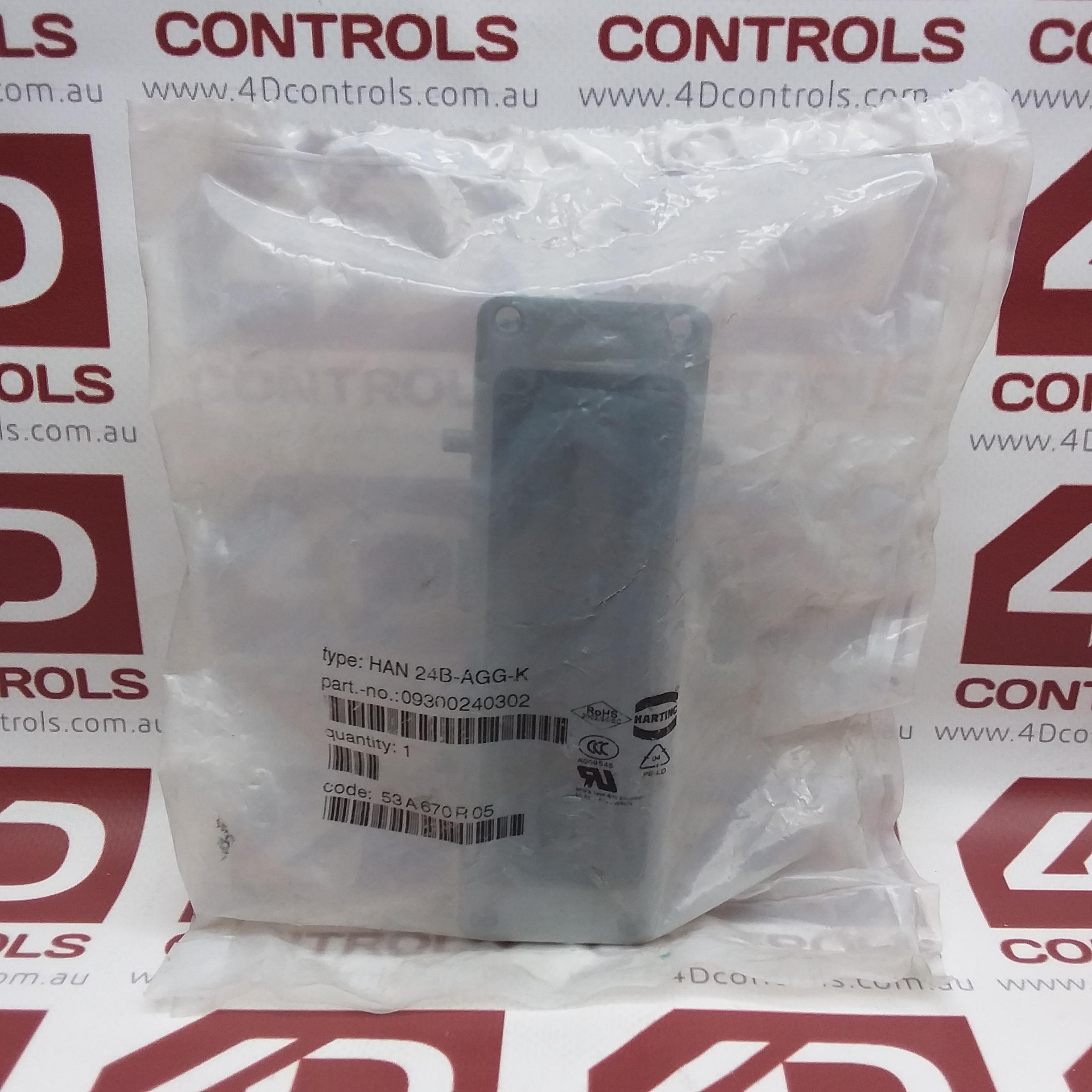 09300240302 | Harting | (HAN 24B-AGG-K), Bulkhead Housing, Size 24B