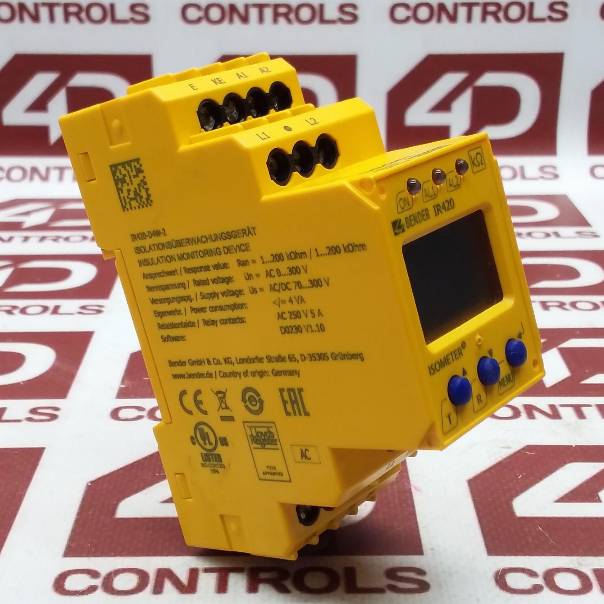 IR420-D4W-2 | Bender | Isometer, IR420-D4 Series, 0-300VAC