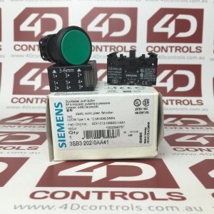 3SB3 202-0AA41 | Siemens | Pushbutton 22mm Flat Green with 1NO Contact