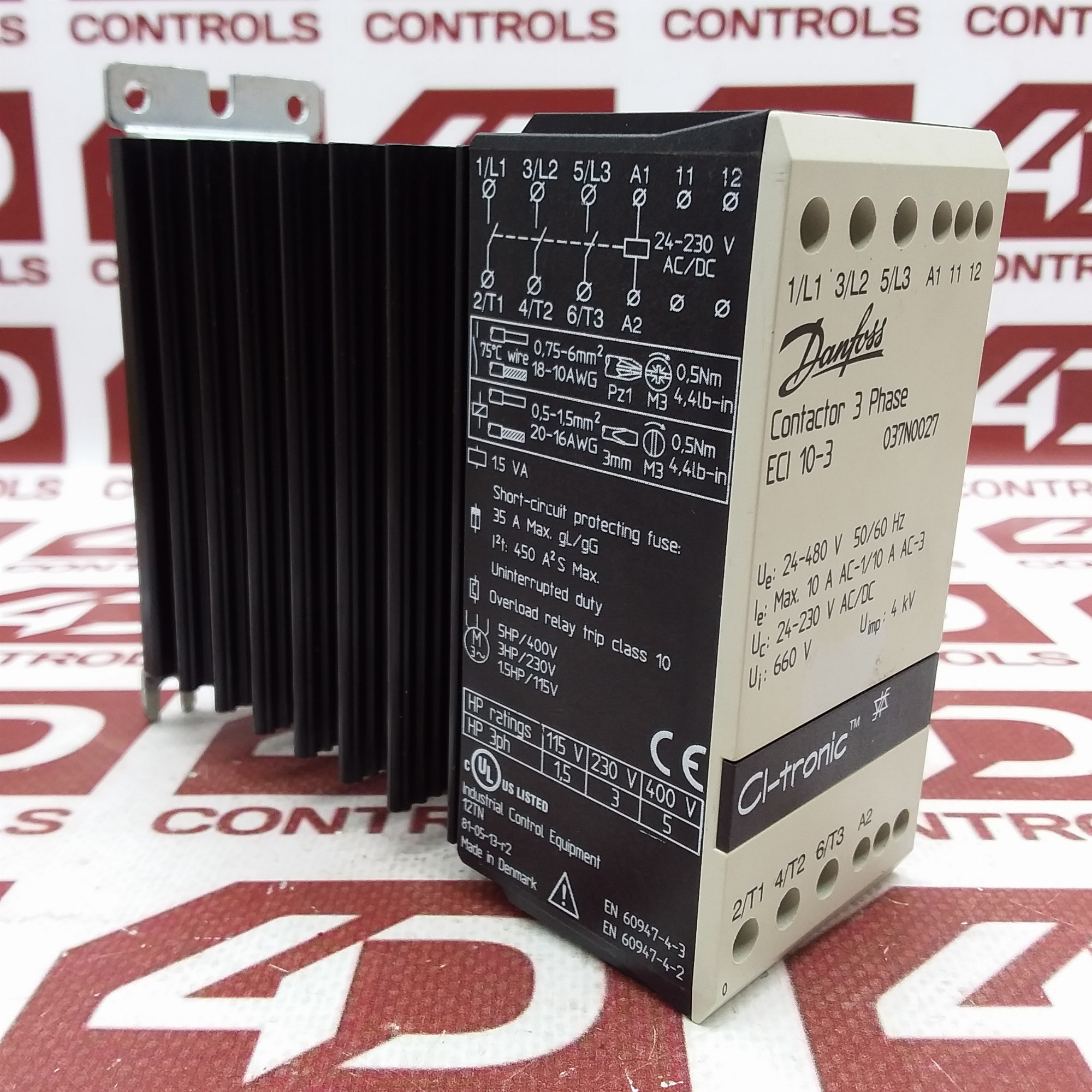 037N0027 | Danfoss | Contactor 3 Phase 24-480V 50/60Hz 10A