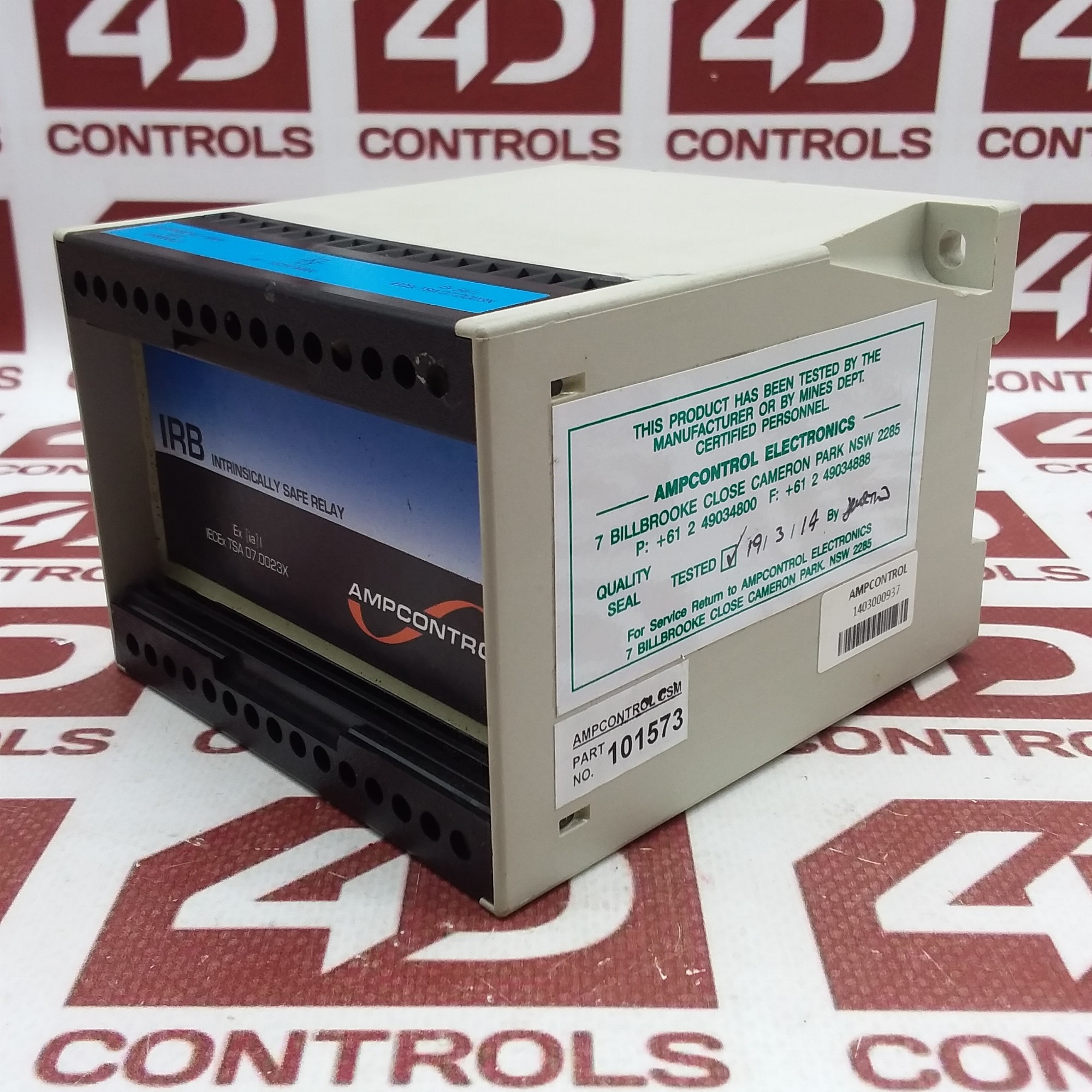 101573 | Amp Control | Intrinsically Safe Relay, 1 x N/O, 0.5 A, 60 V Peak, 30 W